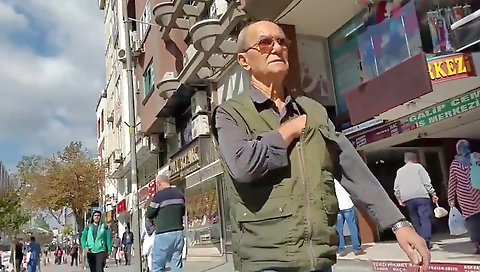 Huge cock big balls turkish grandpa
