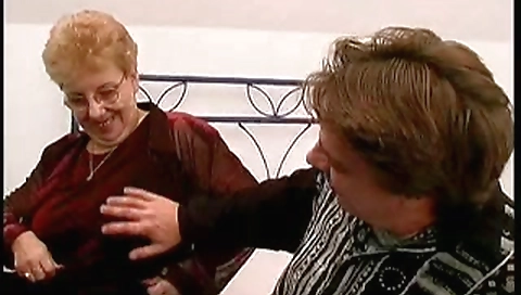 Ugly granny in stockings gets slammed properly