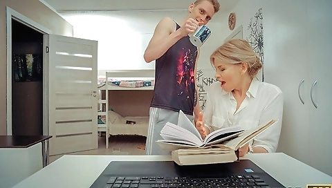 TUTOR4K. Man prefers sex with mature women and has temptation plan for tutor